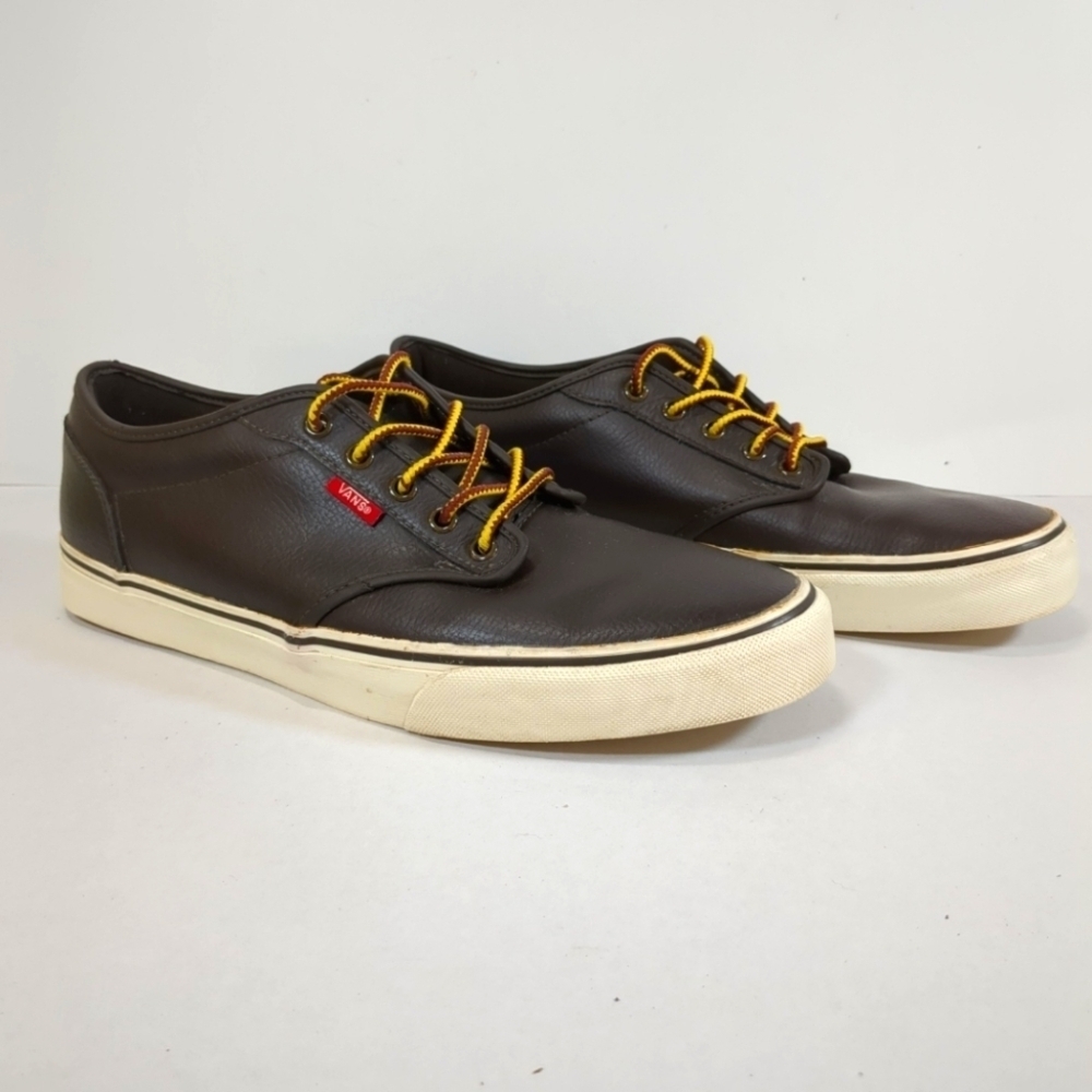 Vans Men's Brown Leather Skateboarding Shoe , Size 12